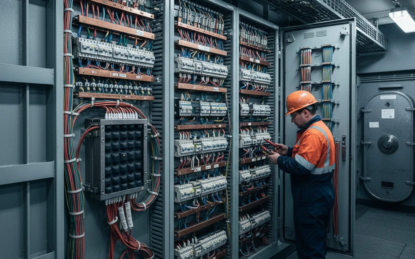Electrical cabinet wiring work, RS Marine specialist team