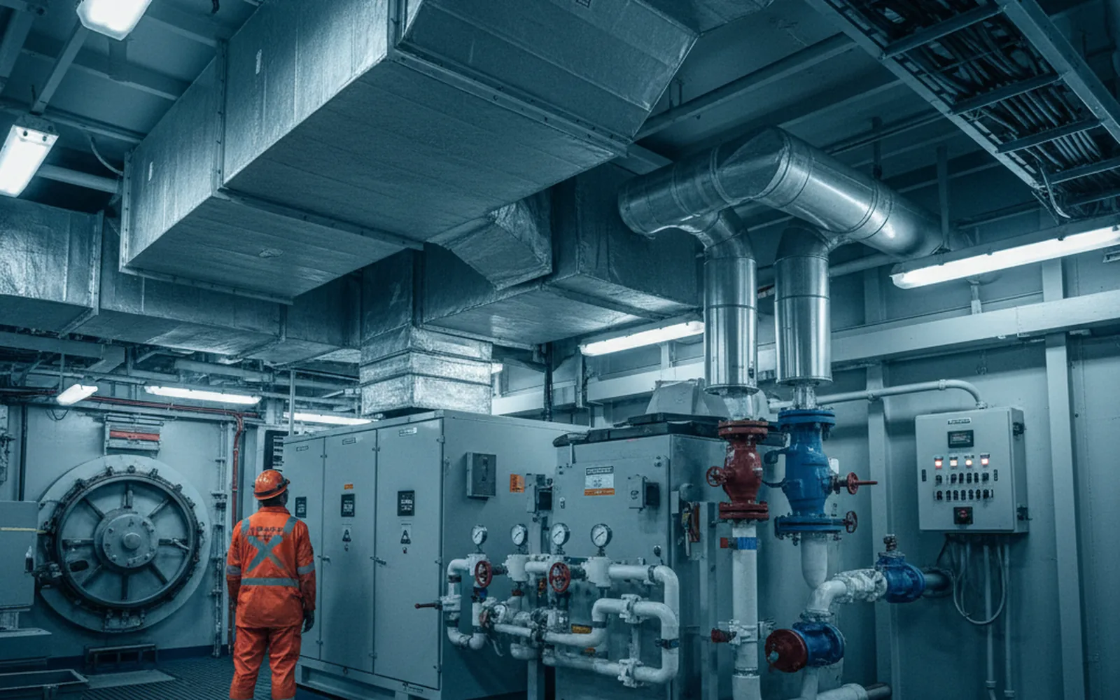 HVAC installation work, industrial ventilation ducts